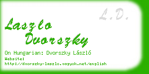 laszlo dvorszky business card