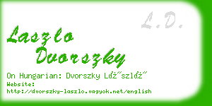 laszlo dvorszky business card